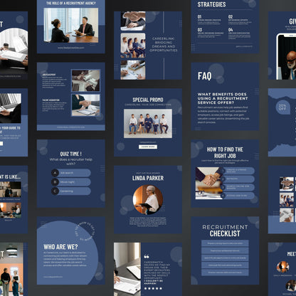 Recruitment Canva Templates | Editable Instagram Posts for Hiring & Staffing Agencies