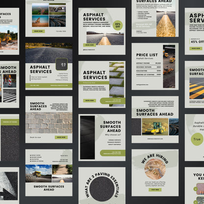 Road Construction Canva Templates | Editable Instagram Posts for Contractors & Construction Firms