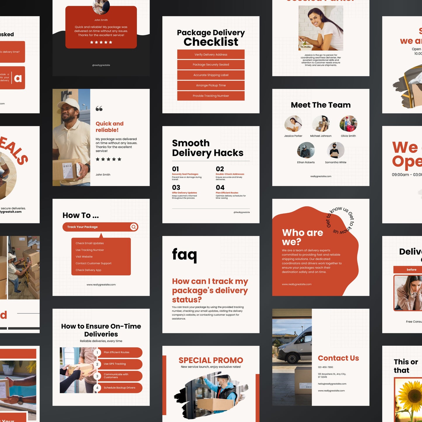 Delivery Service Canva Templates | Editable Instagram Post Kit for Home & Instant Delivery