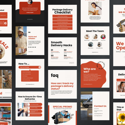 Delivery Service Canva Templates | Editable Instagram Post Kit for Home & Instant Delivery