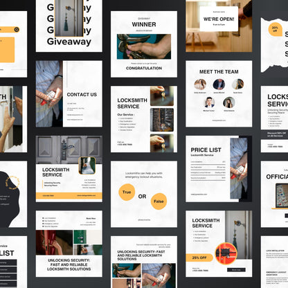 Locksmith Canva Templates | Editable Instagram Posts for Locksmiths & Key Services