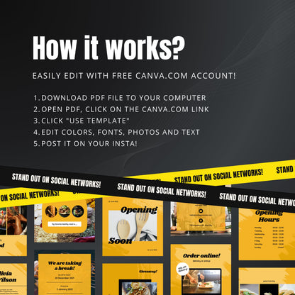 Kebab Shop Canva Templates | Editable Instagram Posts for Restaurants & Kebab Businesses