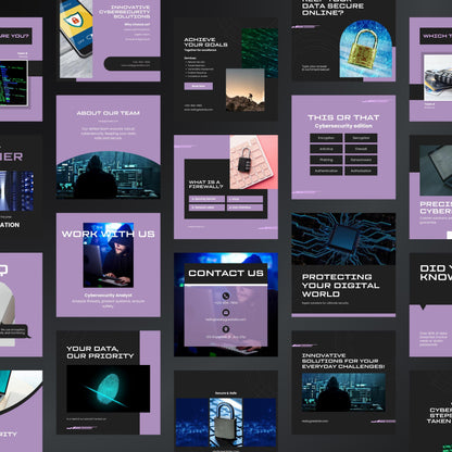 Cybersecurity Canva Templates | Editable Instagram Posts for Cybersecurity Services