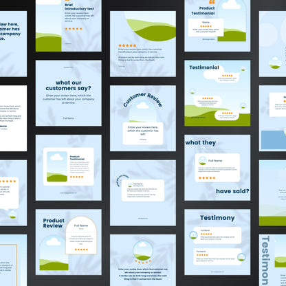 Testimonial Canva Templates | Editable Instagram Posts for Reviews & Client Feedback