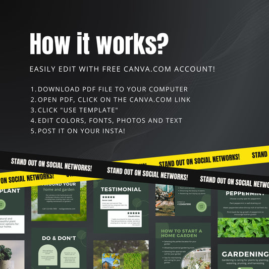 Lawn Care Canva Templates | Editable Instagram Posts for Landscaping & Lawn Mowing Businesses