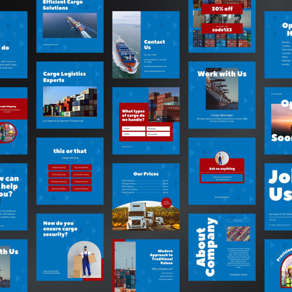 Cargo Service Canva Templates | Editable Instagram Posts for Logistics & Delivery Businesses