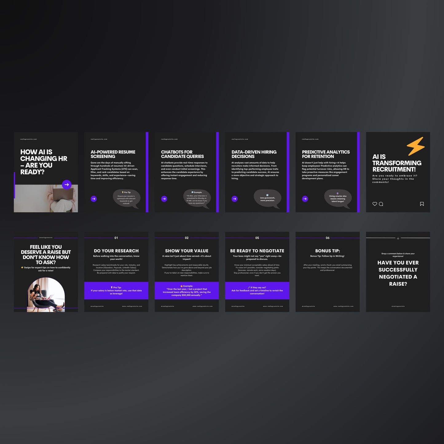 LinkedIn HR Carousel Templates | Editable Canva Posts for Recruitment & HR Consultants