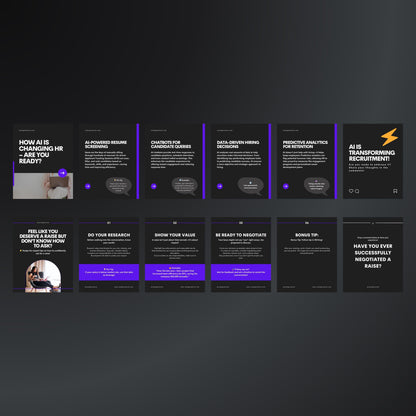 LinkedIn HR Carousel Templates | Editable Canva Posts for Recruitment & HR Consultants