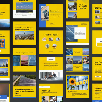 Solar Energy Canva Templates | Editable Instagram Posts for Solar Power & Renewable Businesses