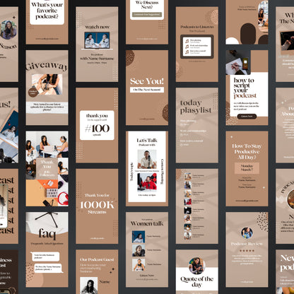 Podcast Canva Templates | Editable Instagram Posts for Podcasts & Podcast Creators