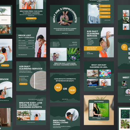 Air Duct Cleaning Canva Templates | Editable Instagram Posts for HVAC & Vent Cleaning Services