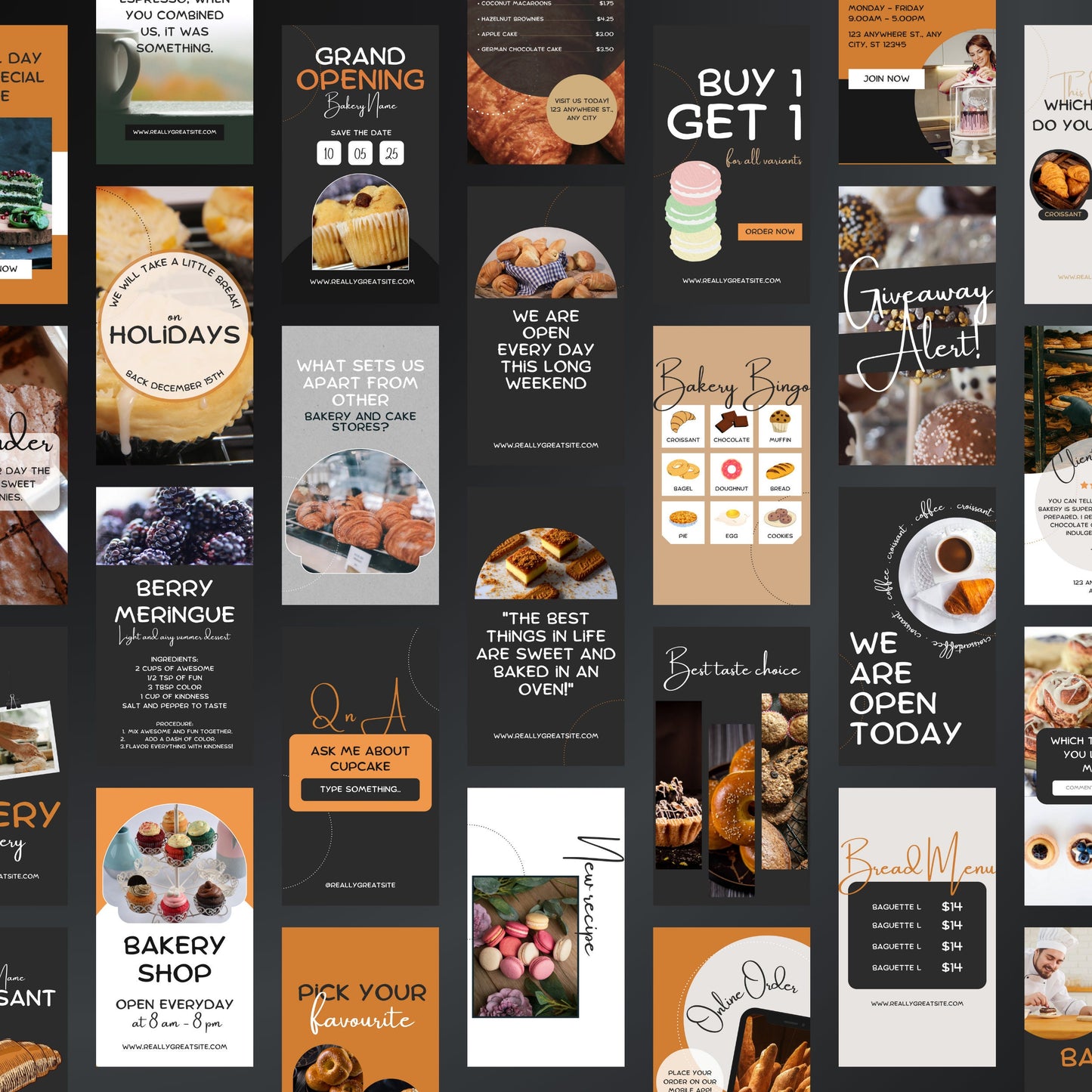 Bakery Business Canva Templates | Editable Instagram Posts for Bakers & Pastry Shop Owners