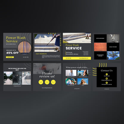 Power Washing Canva Templates | Editable Instagram Posts for Pressure Washing Businesses