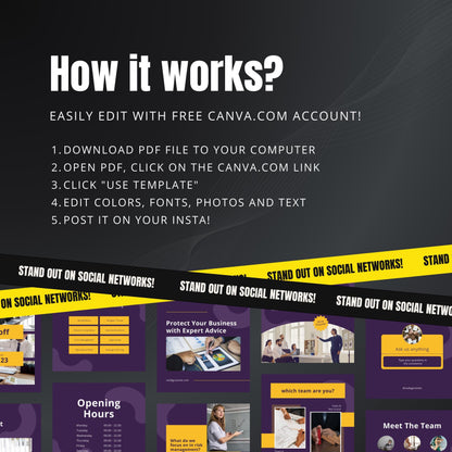 Risk Management Consulting Canva Templates | Editable Instagram Posts for Business Consultants