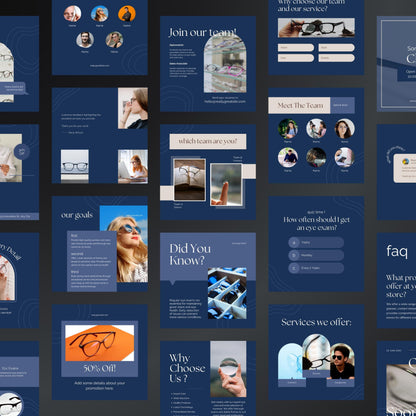 Optical Store Canva Templates | Editable Instagram Post Kit for Optometrists & Eyewear Shops