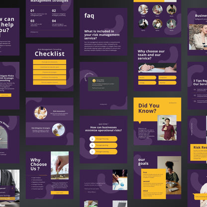 Risk Management Consulting Canva Templates | Editable Instagram Posts for Business Consultants