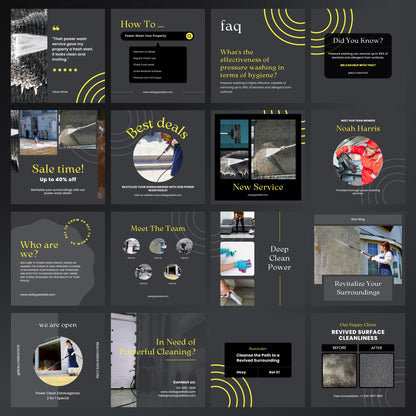 Power Washing Canva Templates | Editable Instagram Posts for Pressure Washing Businesses