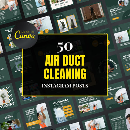 Air Duct Cleaning Canva Templates | Editable Instagram Posts for HVAC & Vent Cleaning Services