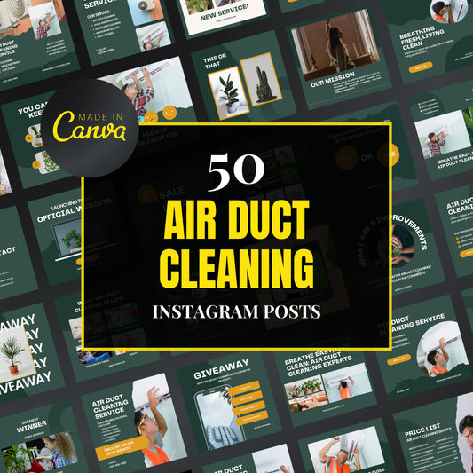 Air Duct Cleaning Canva Templates | Editable Instagram Posts for HVAC & Vent Cleaning Services
