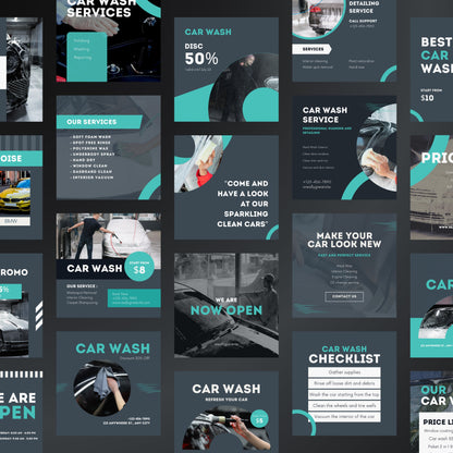 Car Wash Instagram Templates | Editable Canva Posts
