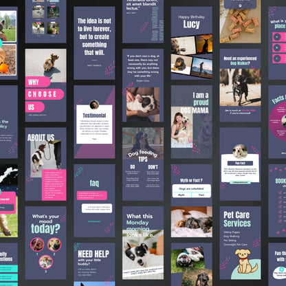 Dog Walking & Pet Sitting Canva Templates | Editable Instagram Posts for Pet Care Services