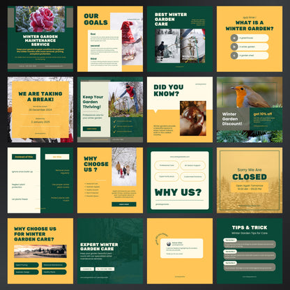 Winter Garden Maintenance Service Canva Template, Garden business, Instagram post, Canva templates for Garden Maintenance, Social media post