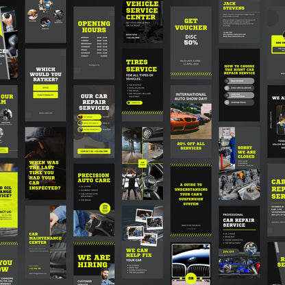 Auto Repair Canva Templates | Editable Instagram Posts & Stories for Car Repair Shops