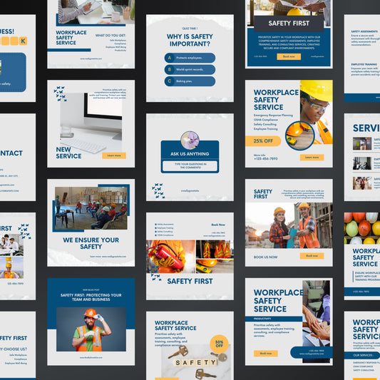 Workplace Safety Canva Templates | Editable Instagram Posts for Safety & Compliance Training