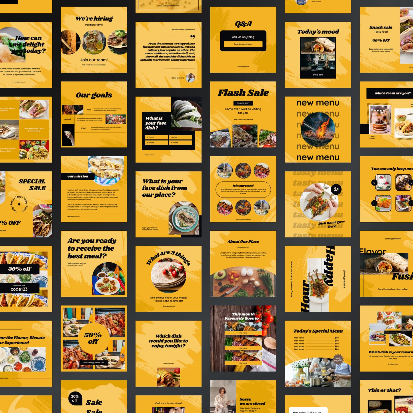 Kebab Shop Canva Templates | Editable Instagram Posts for Restaurants & Kebab Businesses