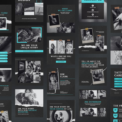 Tattoo Artist Canva Templates | Editable Instagram Posts for Tattoo Studios & Artists