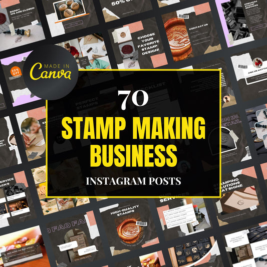 Stamp Making Canva Templates | Editable Instagram Posts for Custom Stamp Businesses