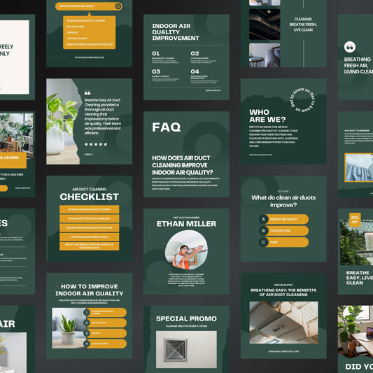 Air Duct Cleaning Canva Templates | Editable Instagram Posts for HVAC & Vent Cleaning Services