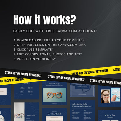 Optical Store Canva Templates | Editable Instagram Post Kit for Optometrists & Eyewear Shops