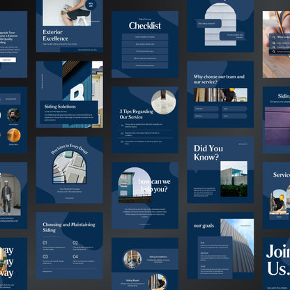 Siding Services Canva Templates | Editable Instagram Posts for Siding Contractors & Home Remodelers