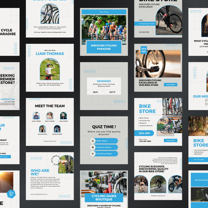 Bike Store Canva Templates | Editable Instagram Posts for Bicycle Shops & Cycling Businesses