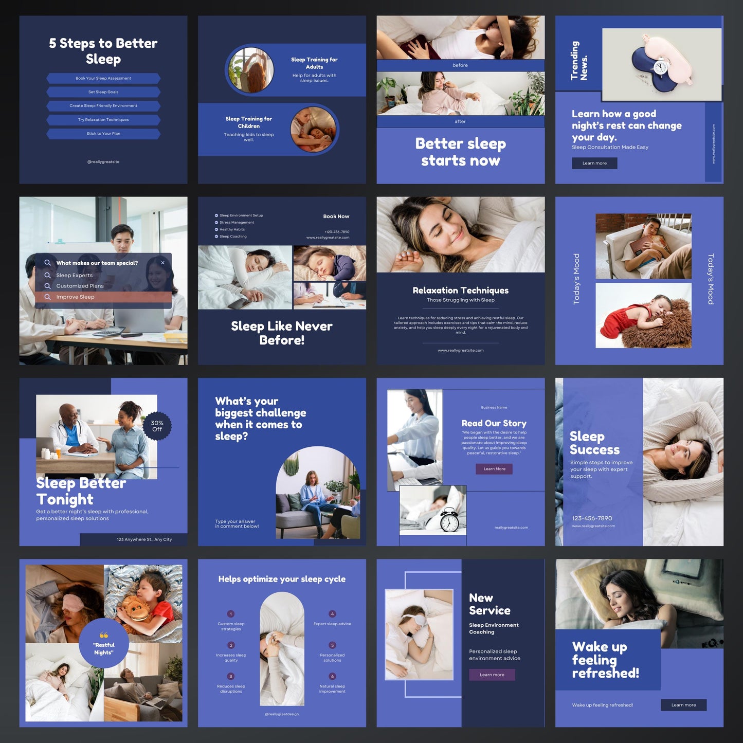 Sleep Consultant Canva Templates | Editable Instagram Posts for Baby Sleep Coaches