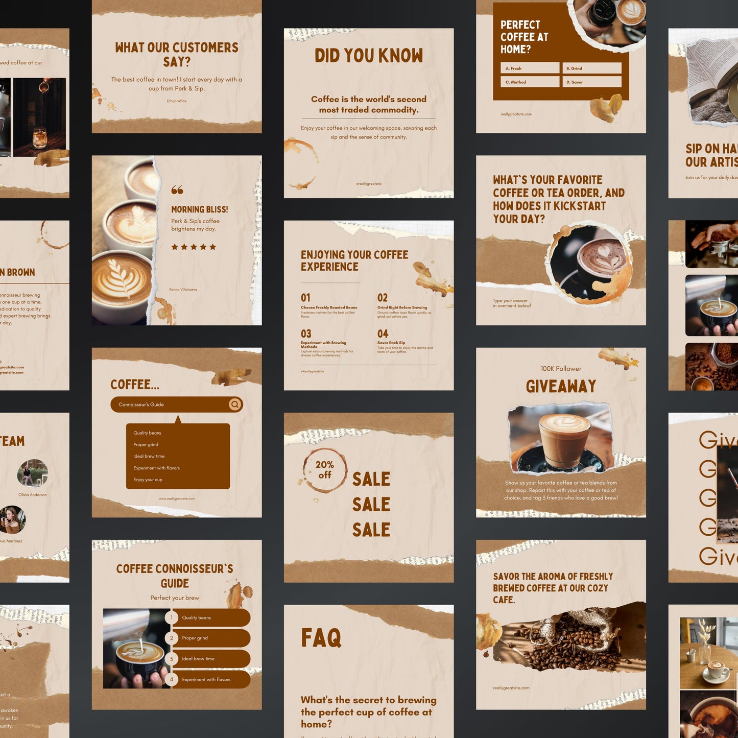 Coffee Shop Canva Templates | Editable Instagram Posts for Cafes & Beverage Businesses