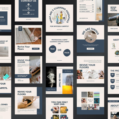Carpet Cleaning Canva Templates | Editable Instagram Posts for Carpet Cleaners & Home Services