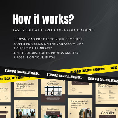 Yoga Studio Canva Templates | Editable Instagram Posts for Yoga Teachers & Wellness Coaches