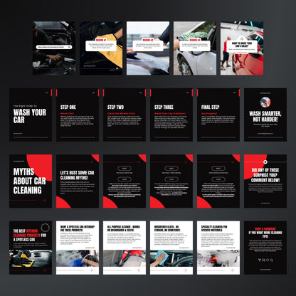 Car Cleaning Carousel Canva Templates | Editable Multi-Image Instagram Posts for Auto Detailing