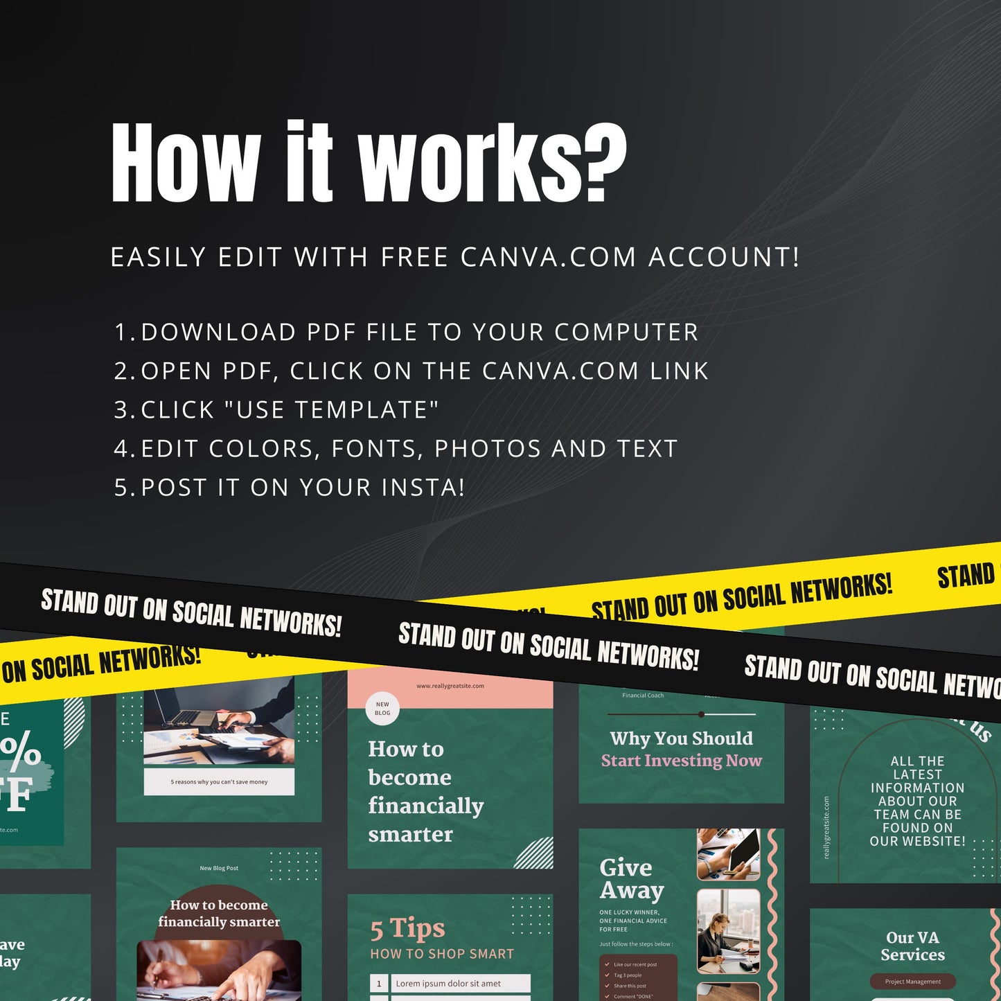 Accounting Canva Templates | Editable Instagram Posts for Bookkeeping & Finance Professionals