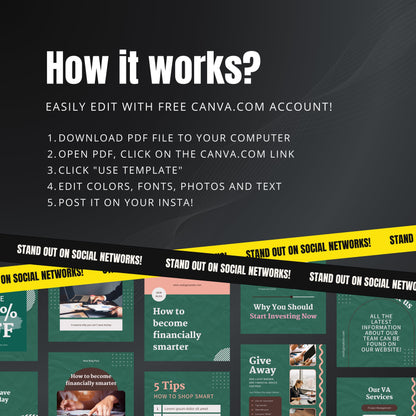 Accounting Canva Templates | Editable Instagram Posts for Bookkeeping & Finance Professionals