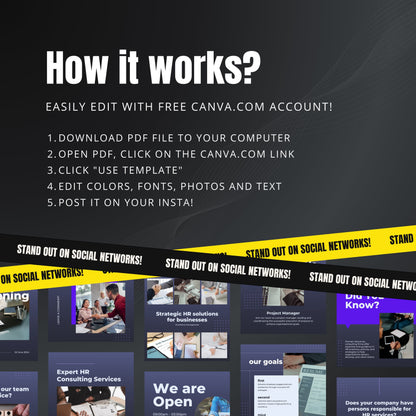 HR Canva Templates | Editable Instagram Posts for Human Resources & Recruitment Consultants