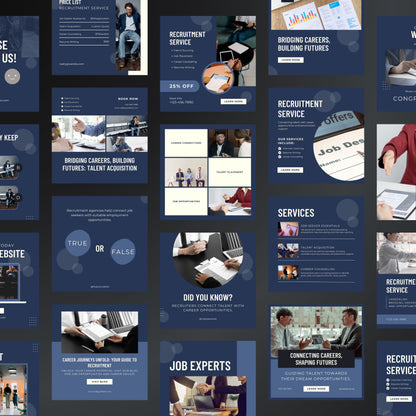 Recruitment Canva Templates | Editable Instagram Posts for Hiring & Staffing Agencies