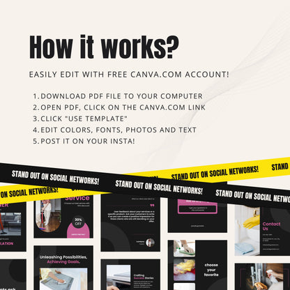 Cleaning Service Canva Templates | Editable Instagram Posts for Cleaners & Maid Businesses