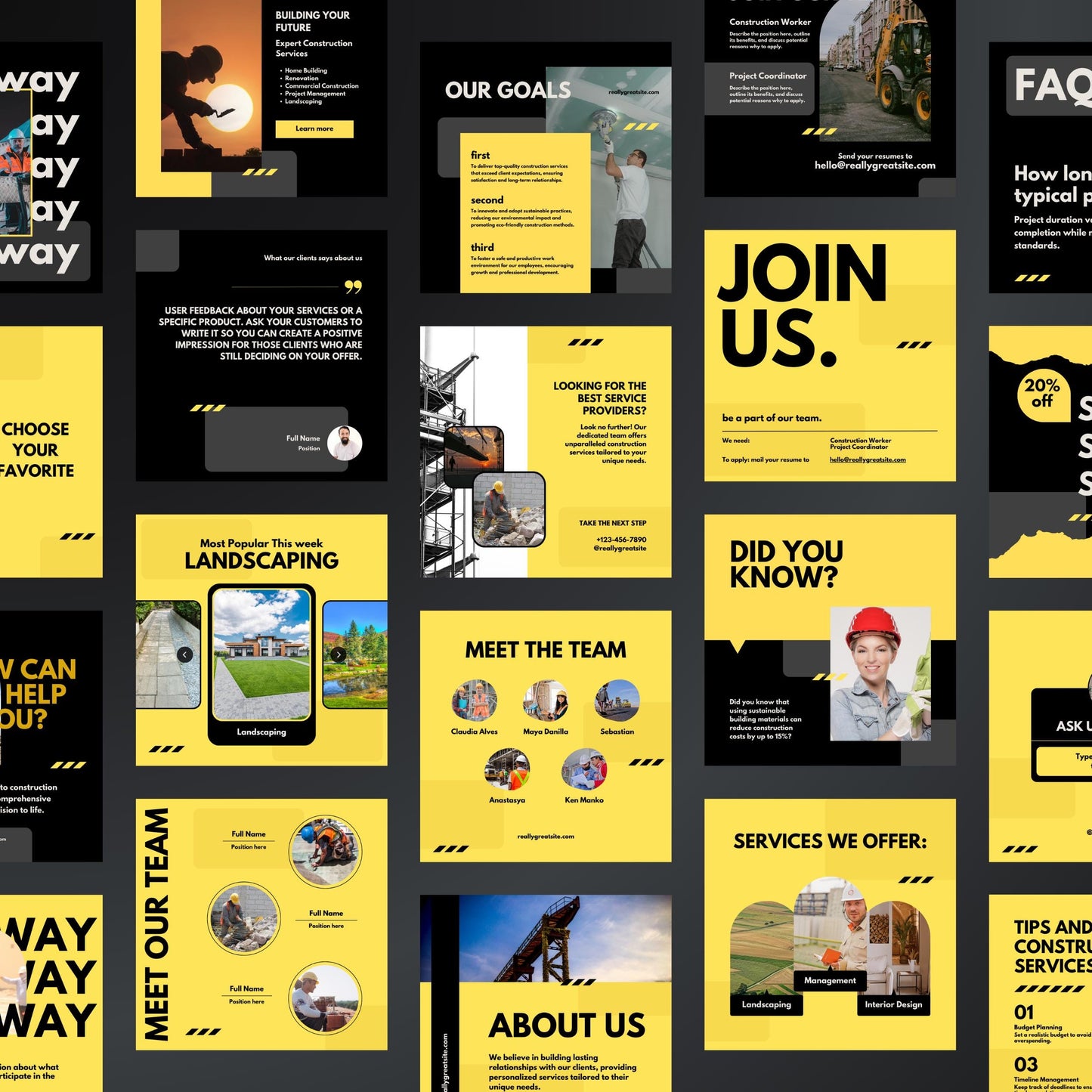 Construction Canva Templates | Editable Instagram Posts for Builders & Contractors