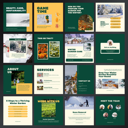 Winter Garden Maintenance Service Canva Template, Garden business, Instagram post, Canva templates for Garden Maintenance, Social media post