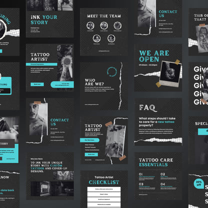 Tattoo Artist Canva Templates | Editable Instagram Posts for Tattoo Studios & Artists