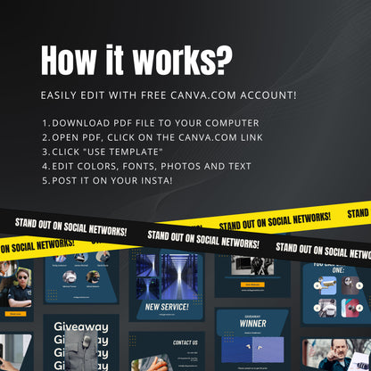 Security Service Canva Templates | Editable Instagram Posts for Security Companies