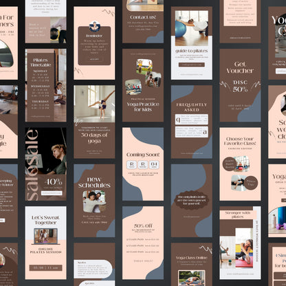 Pilates & Yoga Canva Templates | Editable Instagram Posts for Yoga Studios and Fitness Coaches